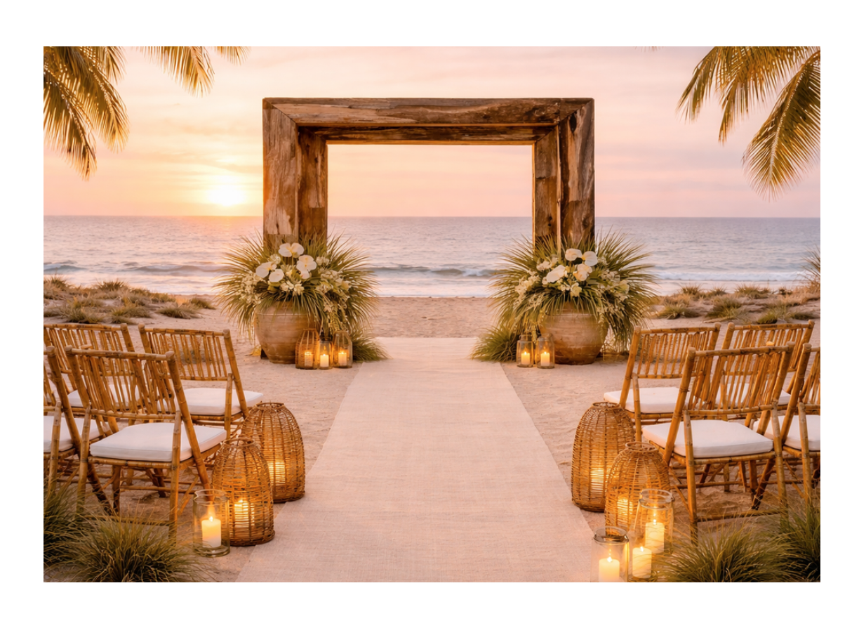 Beach ceremony inspiration at sunset
