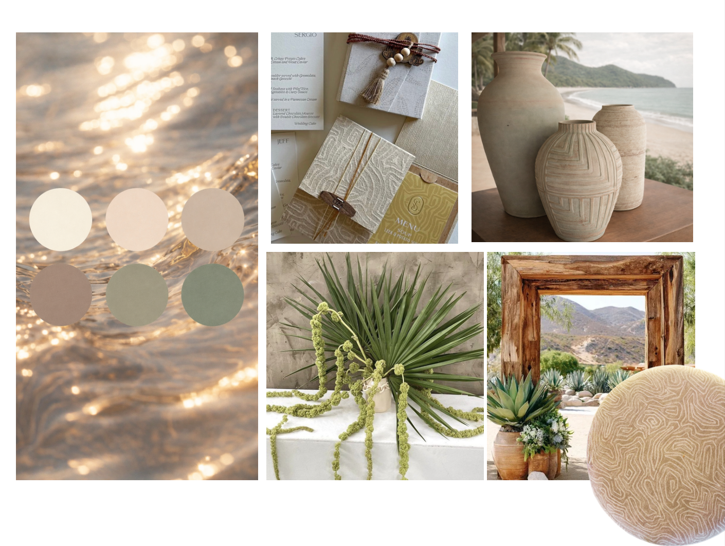 Wedding Day palette, ceramics and textures